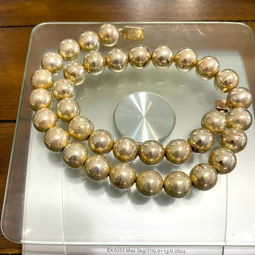 Sterling Silver Ball Necklace.  925